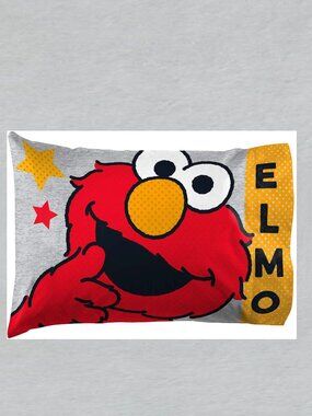 Sesame Street Hip Elmo Pillowcase measures 20 x 30 inches